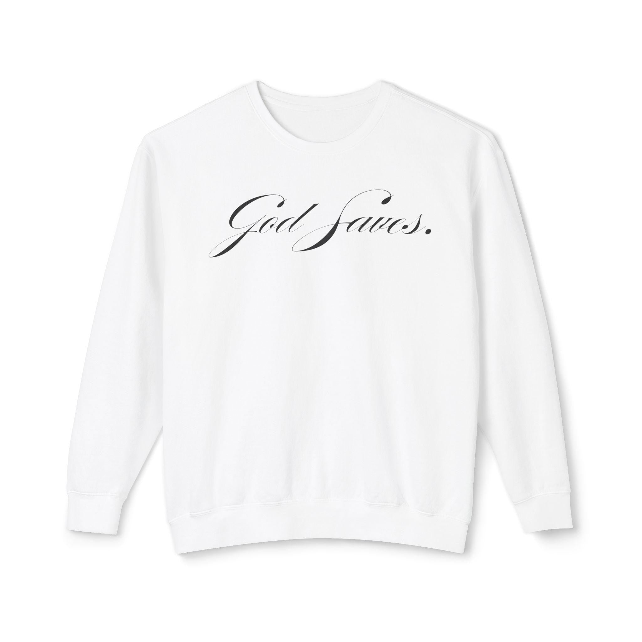 God Saves Lift Club Lightweight Crewneck | Premium Faith & Fitness Sweatshirt