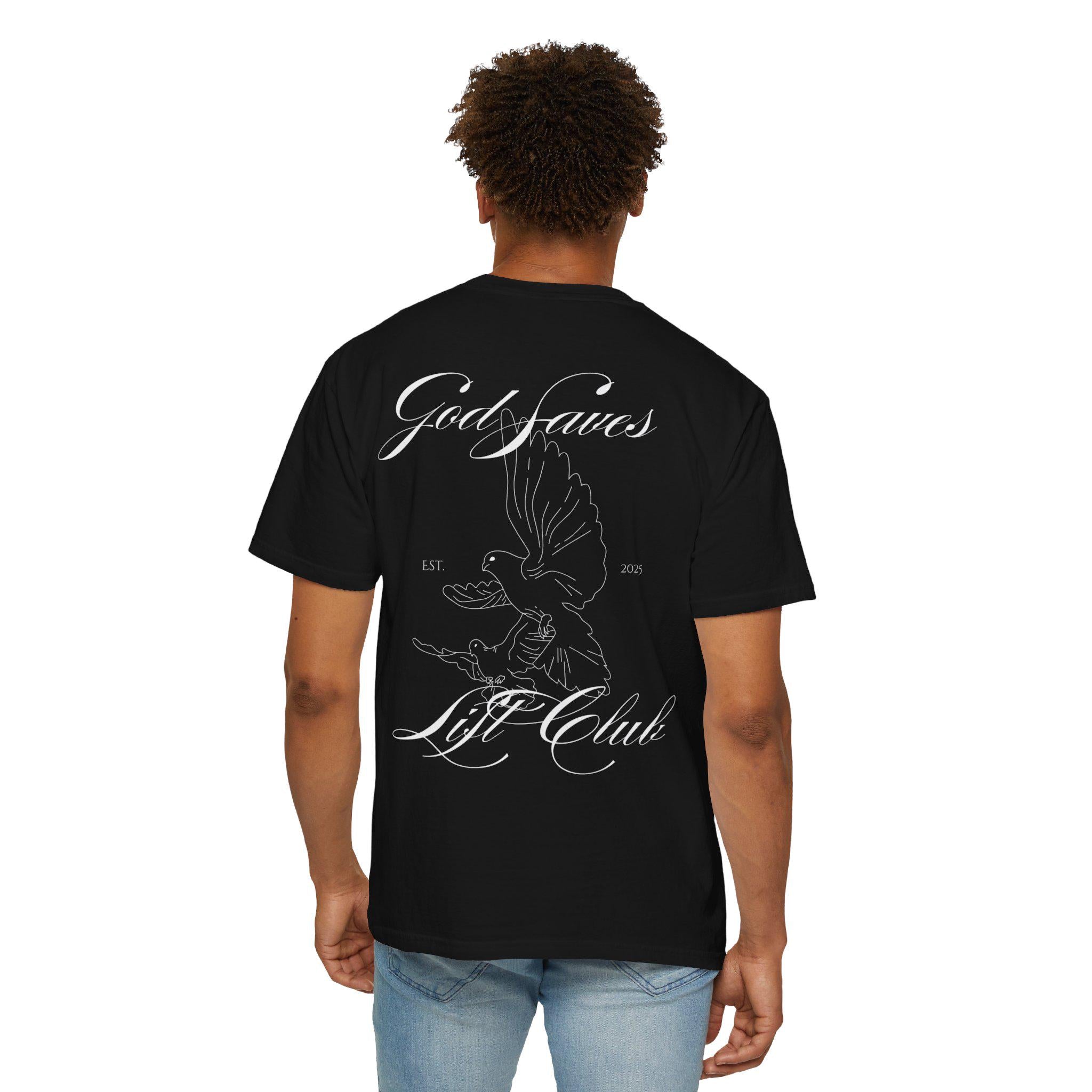 God Saves Lift Club Oversized Heavyweight Tee | Premium Gym & Streetwear Shirt