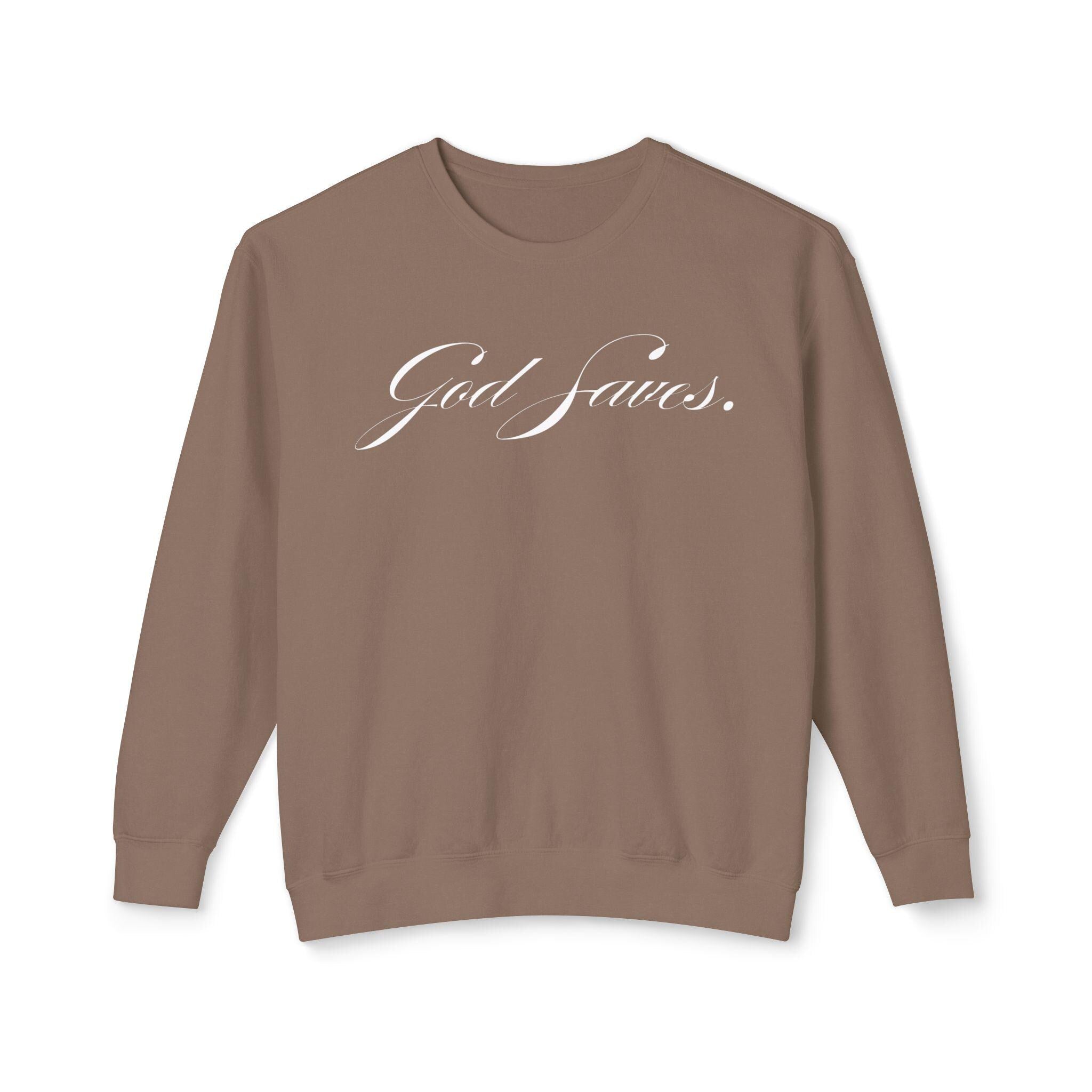 God Saves Lift Club Lightweight Crewneck | Premium Faith & Fitness Sweatshirt