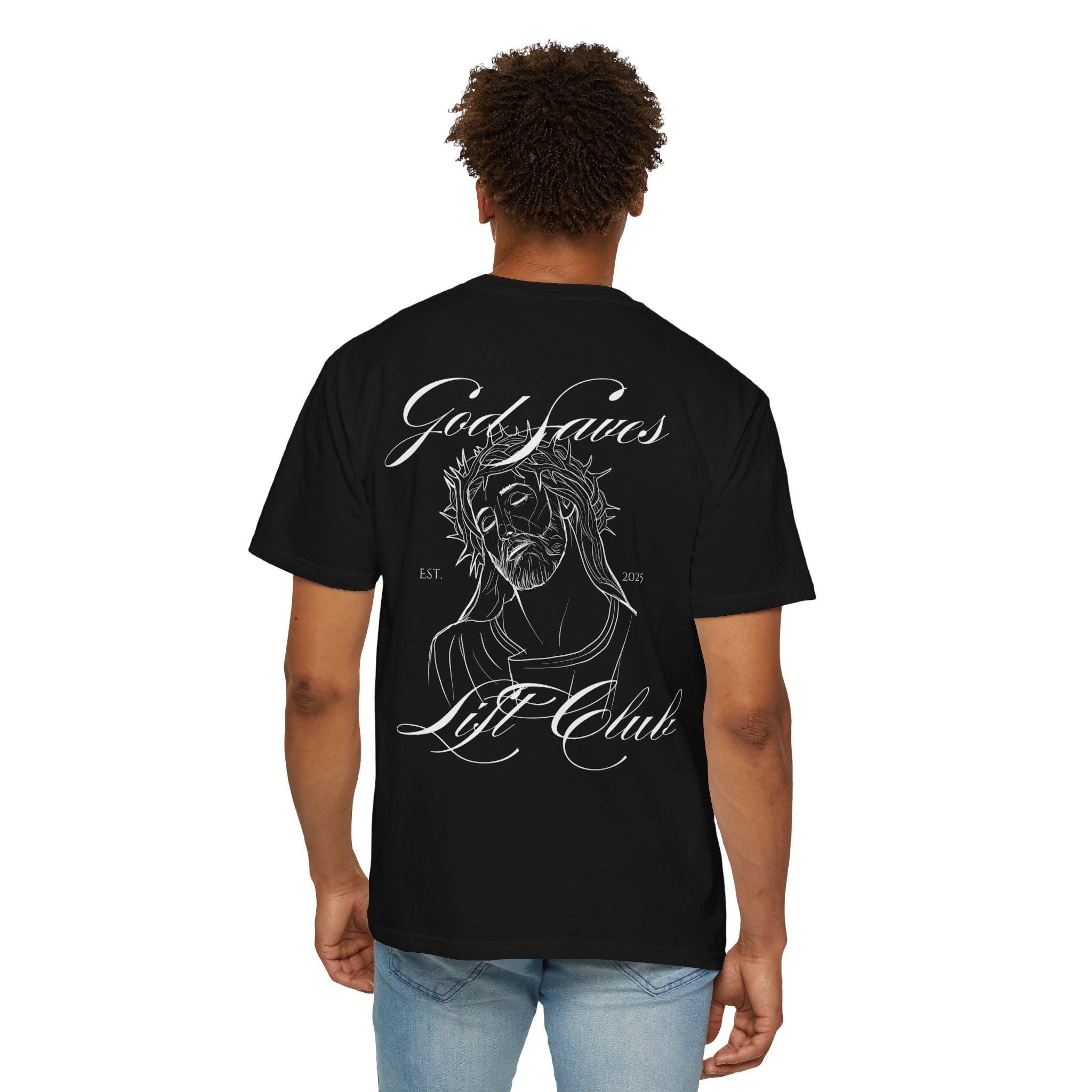 God Saves Lift Club Oversized Heavyweight Tee | Premium Gym & Streetwear Shirt