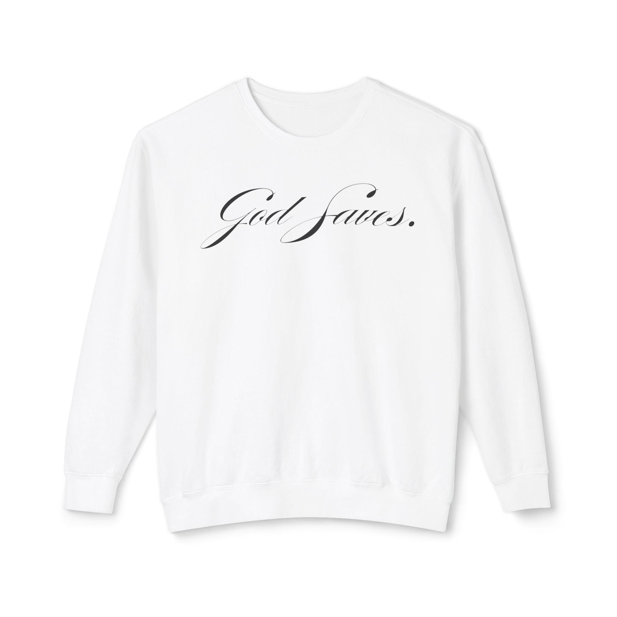 God Saves Lift Club Lightweight Crewneck | Premium Faith & Fitness Sweatshirt
