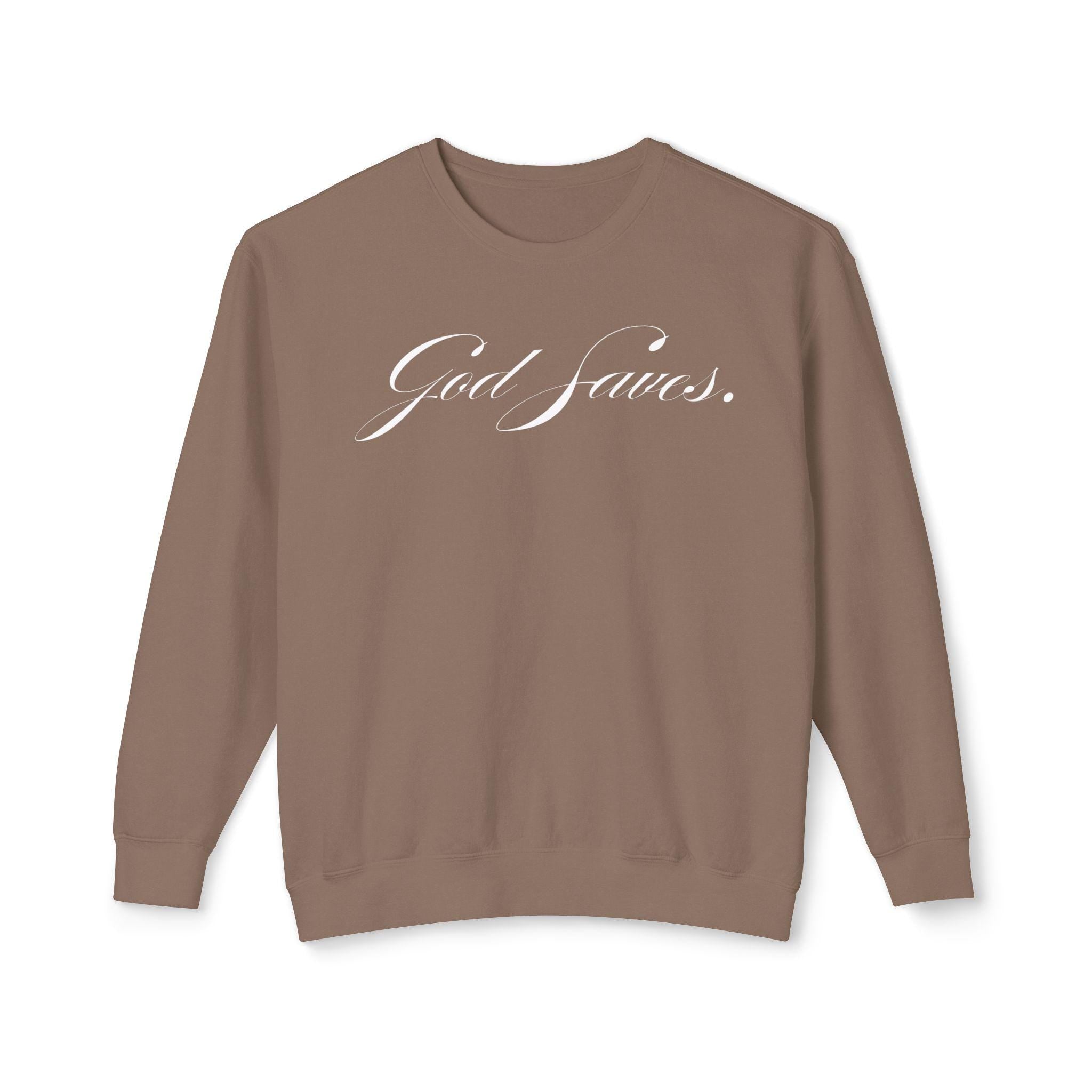 God Saves Lift Club Lightweight Crewneck | Premium Faith & Fitness Sweatshirt